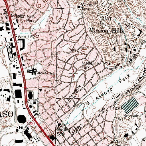 Topographic Map of Kern Park, TX