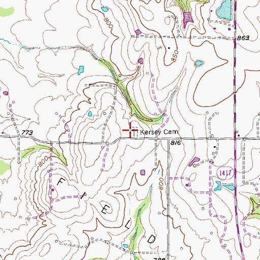 Topographic Map of Keirsey Cemetery, TX