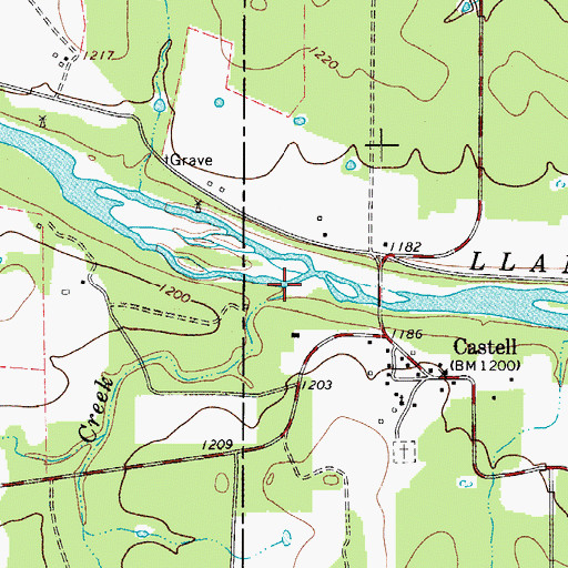 Topographic Map of Keyser Creek, TX