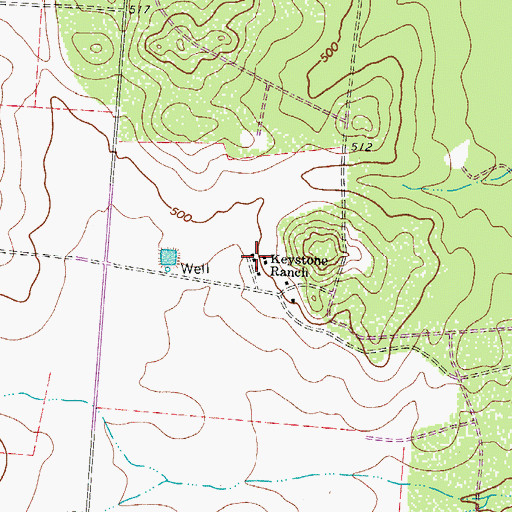 Topographic Map of Keystone Ranch, TX