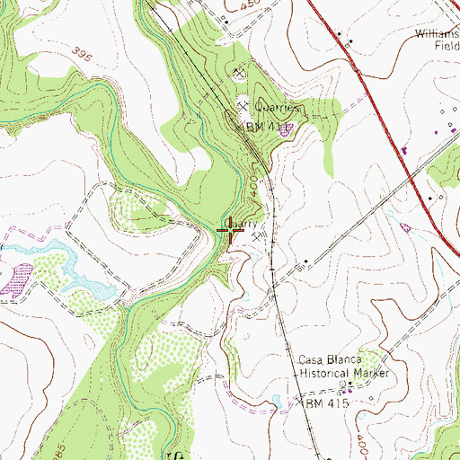 Topographic Map of Kicaster Creek, TX