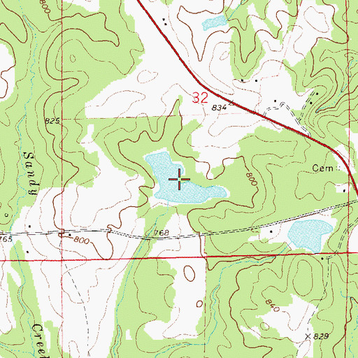 Topographic Map of Jeff Beards Lake, AL