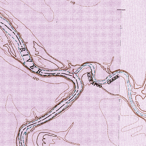Topographic Map of Kickapoo Creek, TX