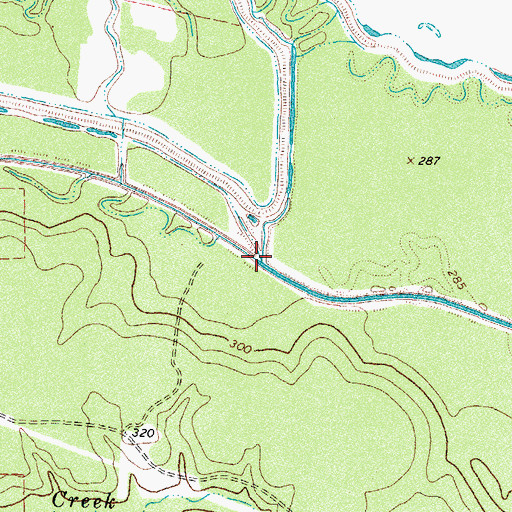 Topographic Map of Kickapoo Creek, TX
