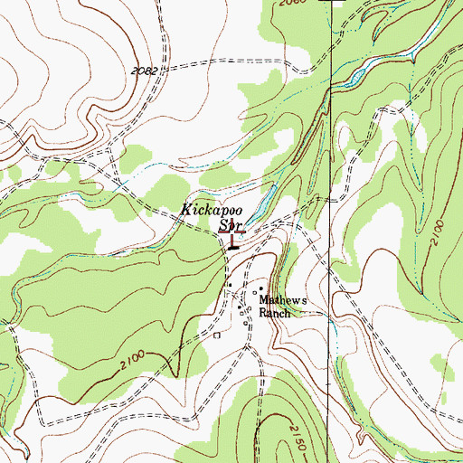 Topographic Map of Kickapoo Spring, TX