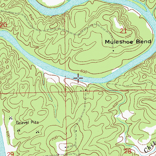 Topographic Map of Johnson Ferry (historical), AL