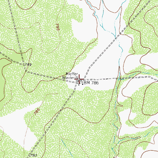 Topographic Map of Kieffer Windmill, TX