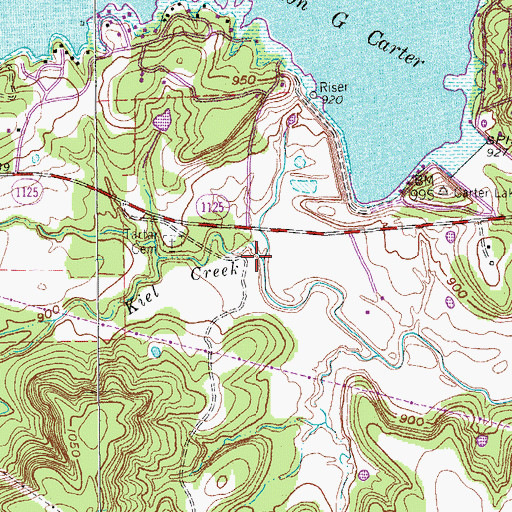 Topographic Map of Kiel Creek, TX