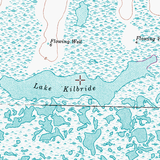 Topographic Map of Lake Kilbride, TX