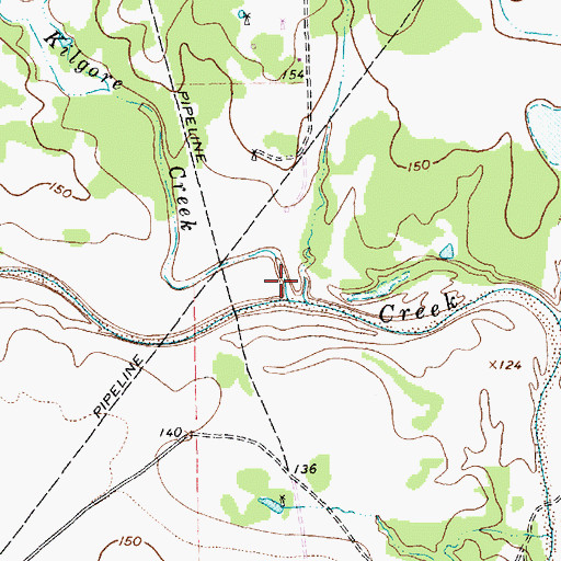 Topographic Map of Kilgore Creek, TX