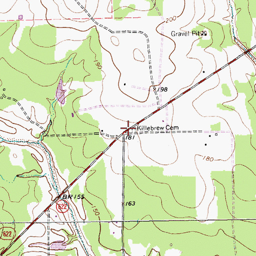 Topographic Map of Killibrew Cemetery, TX