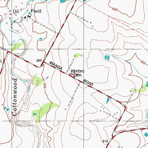 Topographic Map of Kimbro Church, TX