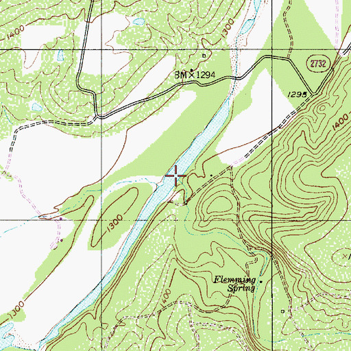 Topographic Map of King Creek, TX