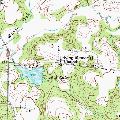 Topographic Map of King Memorial Chapel, TX