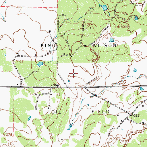 Topographic Map of King-Wilson Oil Field, TX