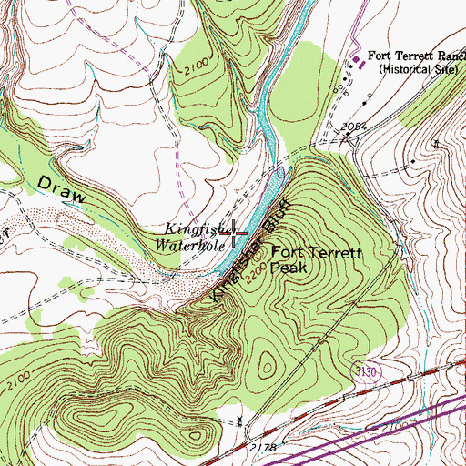 Topographic Map of Kingfisher Waterhole, TX