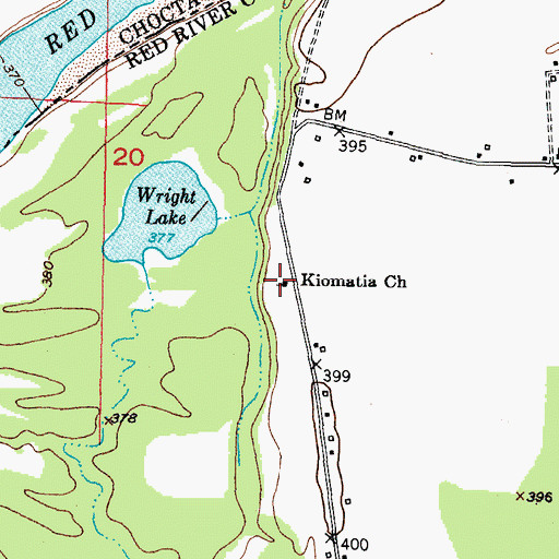 Topographic Map of Kiomatia Church, TX