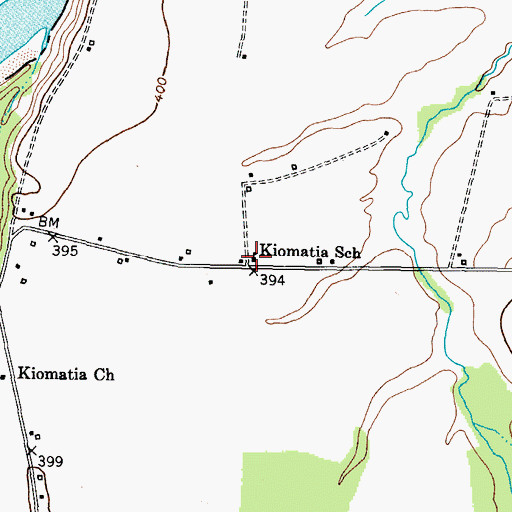 Topographic Map of Kiomatia School, TX
