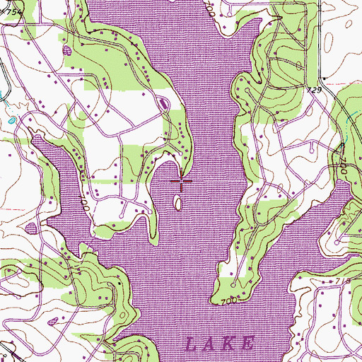 Topographic Map of Lake Kiowa, TX