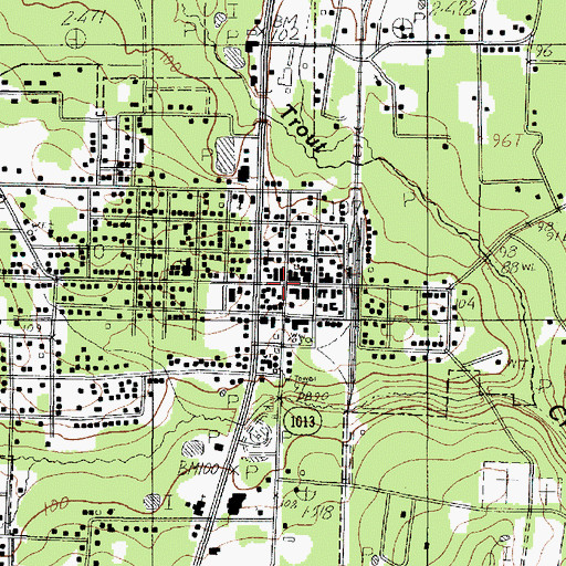 Topographic Map of Kirbyville, TX
