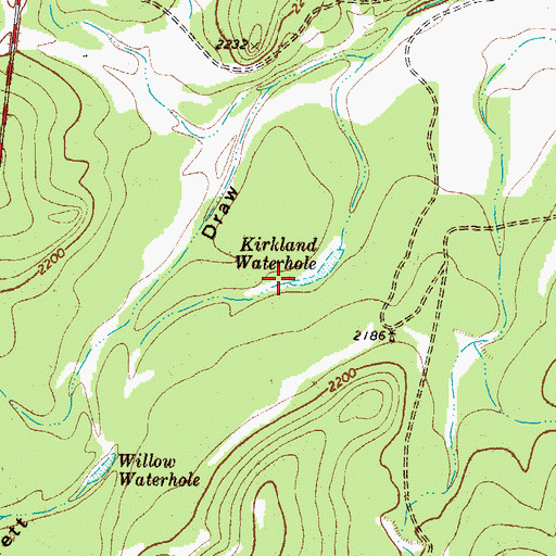 Topographic Map of Kirkland Waterhole, TX