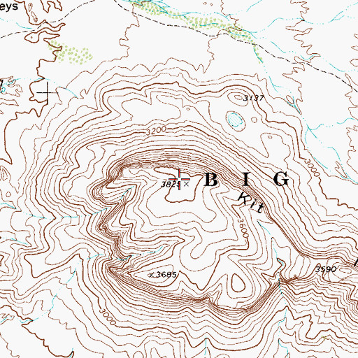 Topographic Map of Kit Mountain, TX