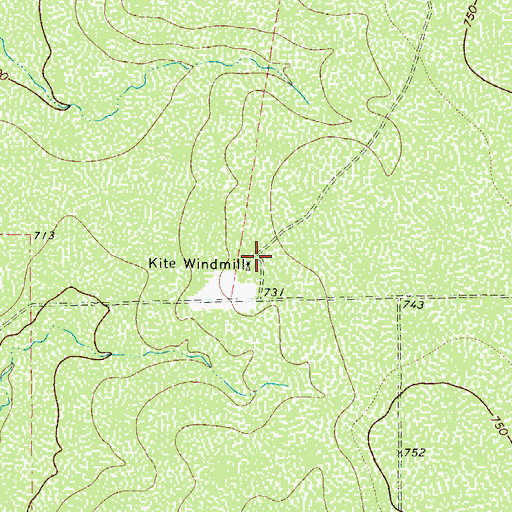Topographic Map of Kite Windmill, TX