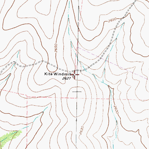 Topographic Map of Kite Windmill, TX