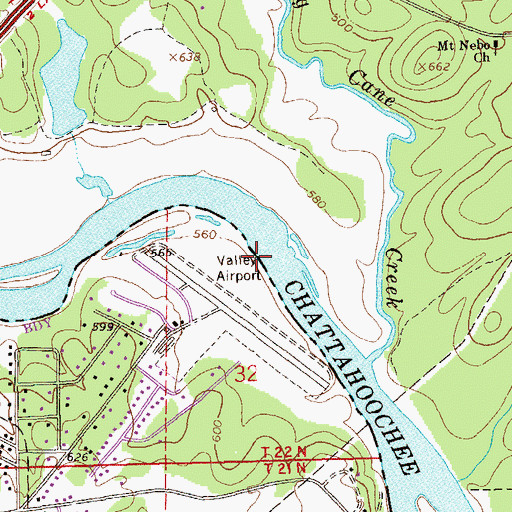 Topographic Map of Magnolia Ferry (historical), AL
