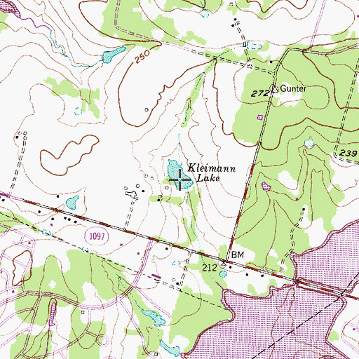 Topographic Map of Kleimann Lake, TX