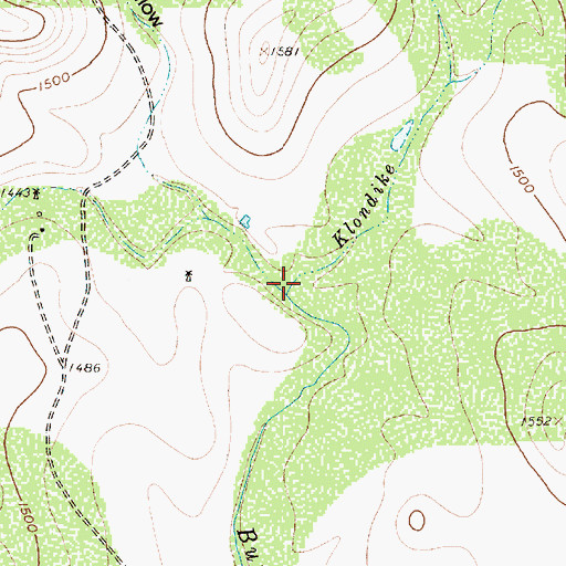 Topographic Map of Klondike Branch, TX
