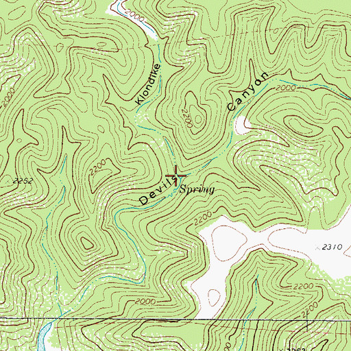 Topographic Map of Klondike Canyon, TX