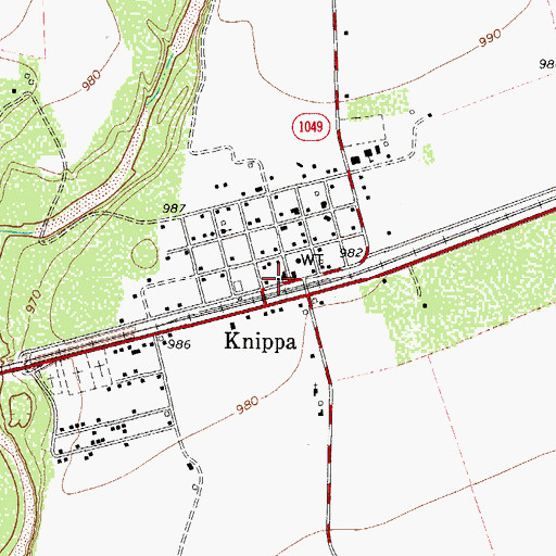 Topographic Map of Knippa, TX