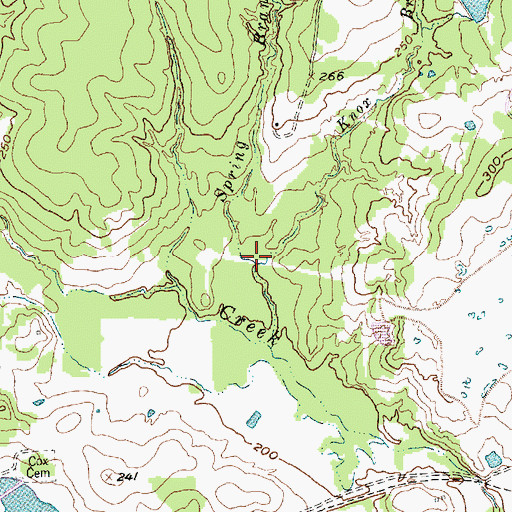 Topographic Map of Knox Branch, TX