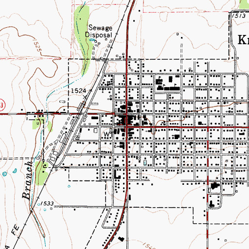 Topographic Map of Knox City, TX