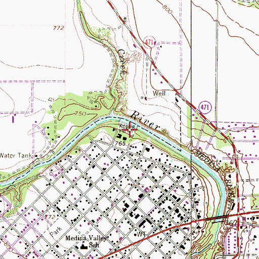 Topographic Map of Koenig Park, TX