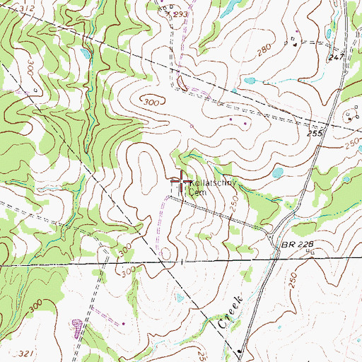 Topographic Map of Kollatschny Cemetery, TX