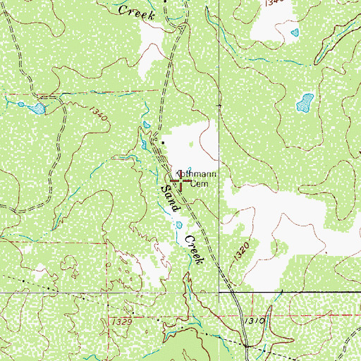Topographic Map of Kothmann Cemetery, TX