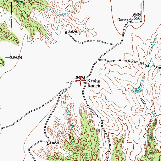 Topographic Map of Krahn Ranch, TX