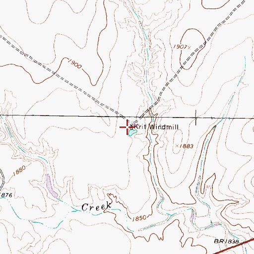 Topographic Map of Krit Windmill, TX