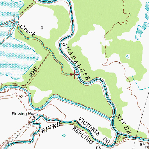 Topographic Map of Kuy Creek, TX
