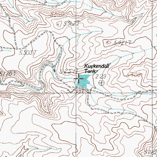 Topographic Map of Kuykendall Tank, TX