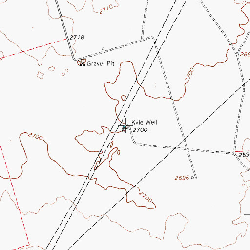 Topographic Map of Kyle Well, TX