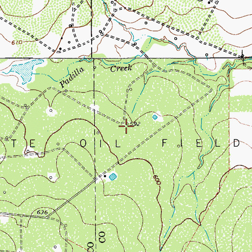 Topographic Map of Kyote Oil Field, TX