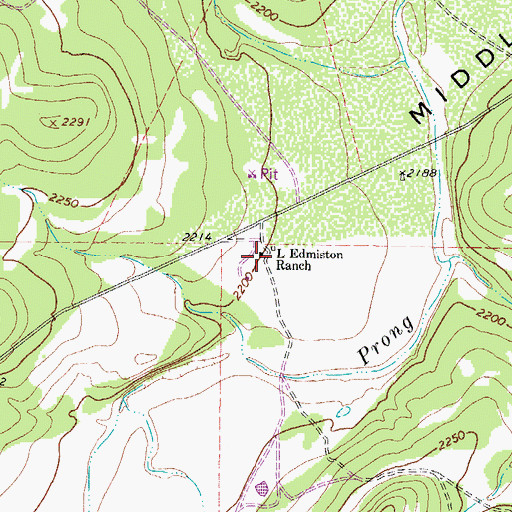 Topographic Map of L Edmiston Ranch, TX