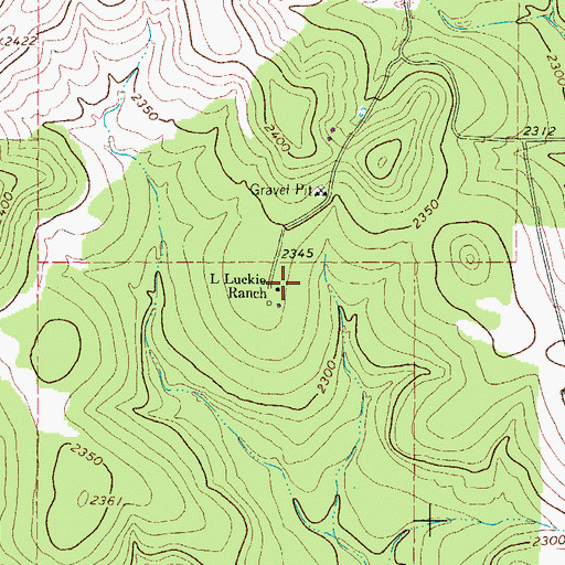 Topographic Map of L Luckie Ranch, TX