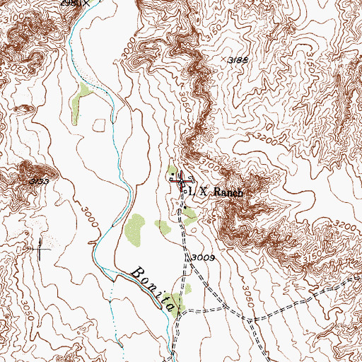 Topographic Map of L X Ranch, TX