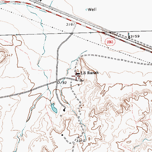 Topographic Map of LS Ranch, TX
