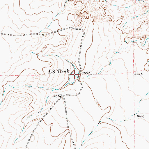 Topographic Map of LS Tank, TX