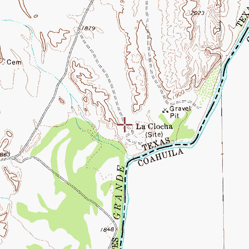 Topographic Map of La Clocha, TX
